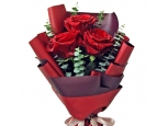 3 pcs Red Roses Bouquet